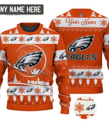 Philadelphia Eagles NFL Ugly Christmas Sweater - Name Customized