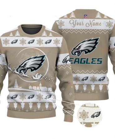 Philadelphia Eagles NFL Ugly Christmas Sweater - Name Customized