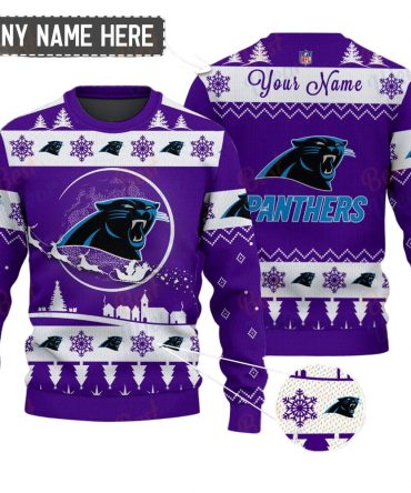 Carolina Panthers NFL Ugly Christmas Sweater - Name Customized