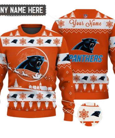 Carolina Panthers NFL Ugly Christmas Sweater - Name Customized