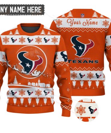 Houston Texans NFL Ugly Christmas Sweater - Name Customized