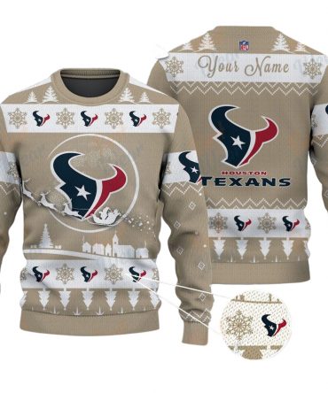 Houston Texans NFL Ugly Christmas Sweater - Name Customized