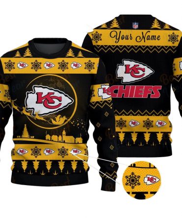 Kansas City Chiefs NFL Ugly Christmas Sweater - Name Customized