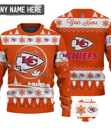 Kansas City Chiefs NFL Ugly Christmas Sweater - Name Customized