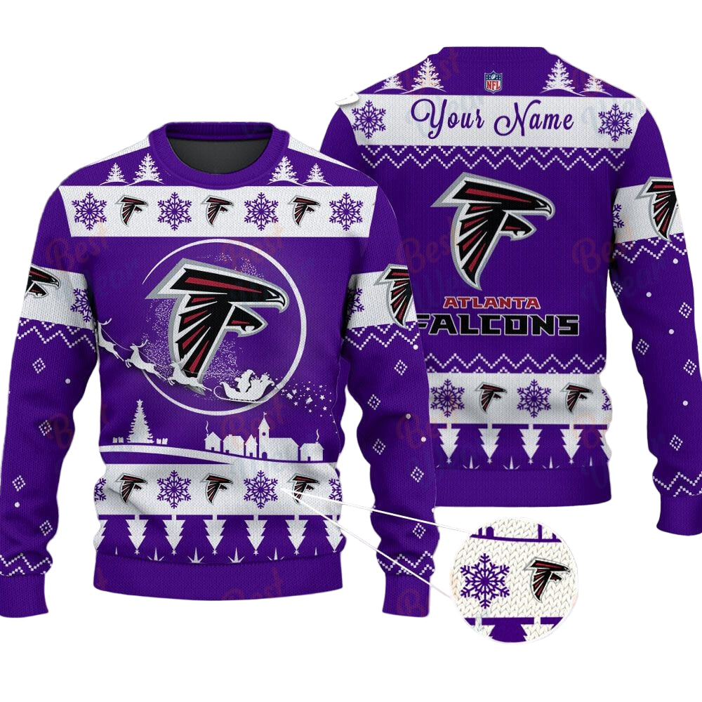 Atlanta Falcons NFL Ugly Christmas Sweater - Name Customized - Image 2