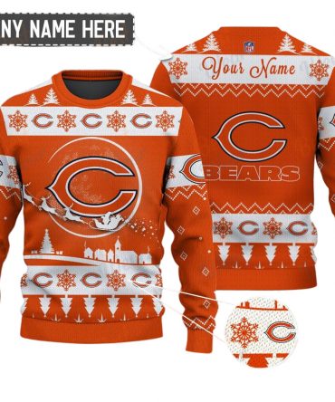 Chicago Bears NFL Ugly Christmas Sweater - Name Customized