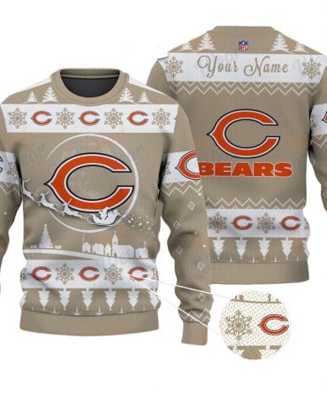 Chicago Bears NFL Ugly Christmas Sweater - Name Customized