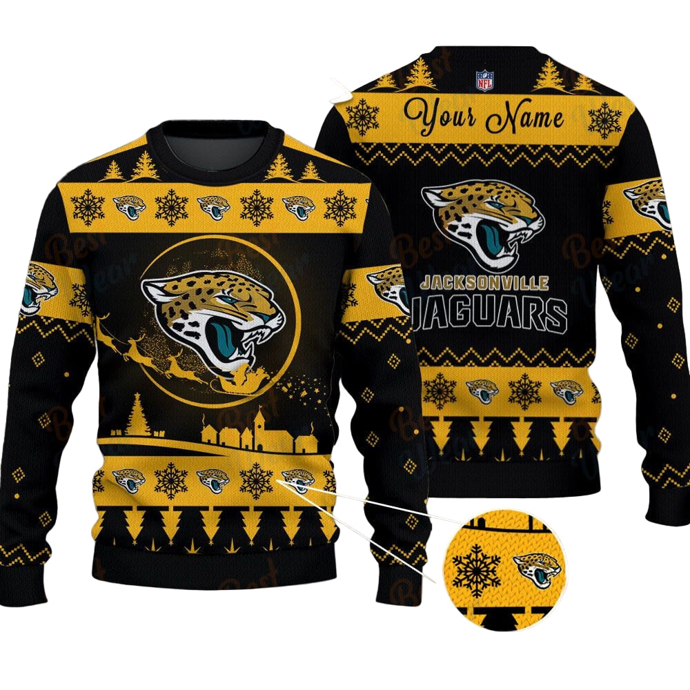 Jacksonville Jaguars NFL Ugly Christmas Sweater - Name Customized