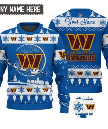 Washington Commanders NFL Ugly Christmas Sweater - Name Customized