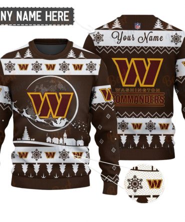 Washington Commanders NFL Ugly Christmas Sweater - Name Customized