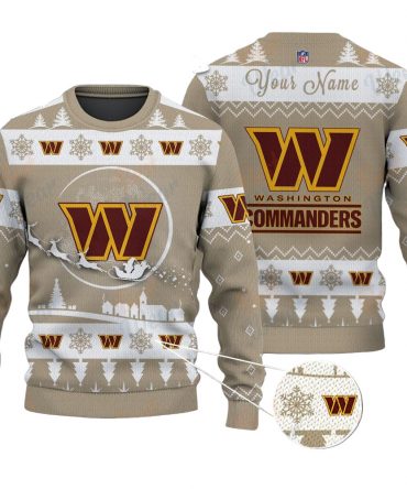 Washington Commanders NFL Ugly Christmas Sweater - Name Customized