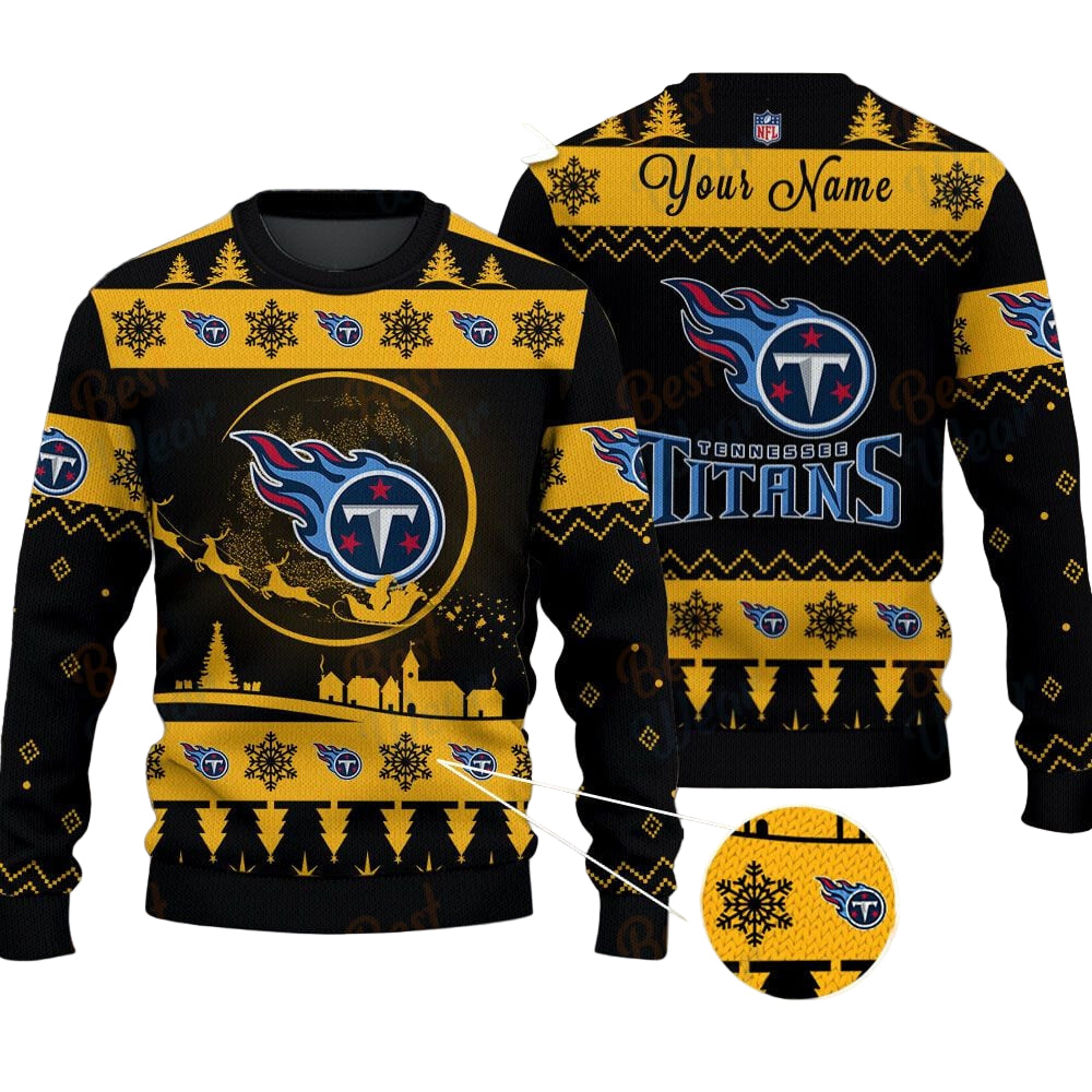 Tennessee Titans NFL Ugly Christmas Sweater - Name Customized - Image 2