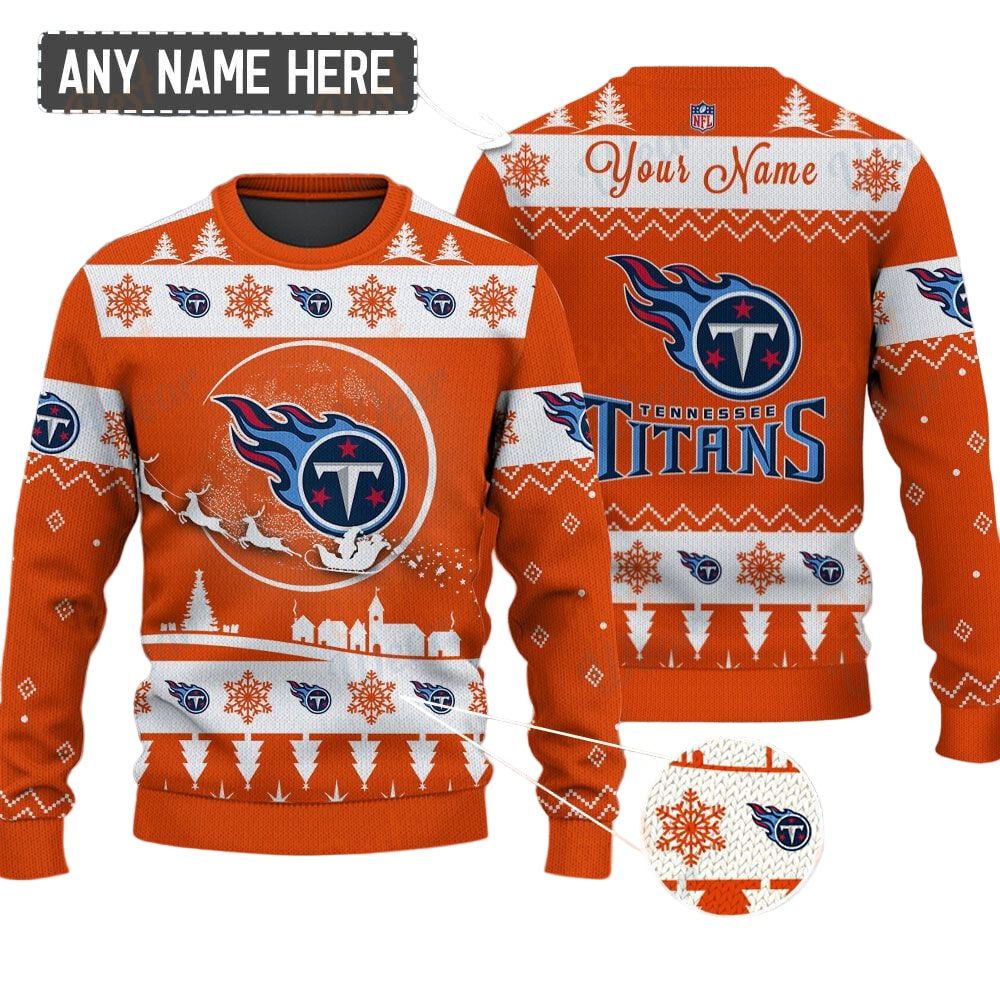 Tennessee Titans NFL Ugly Christmas Sweater - Name Customized