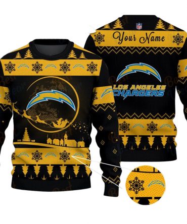 Los Angeles Chargers NFL Ugly Christmas Sweater - Name Customized