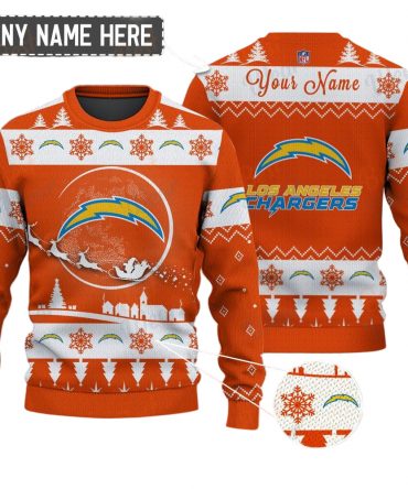 Los Angeles Chargers NFL Ugly Christmas Sweater - Name Customized
