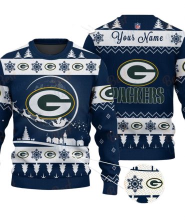 Green Bay Packers NFL Ugly Christmas Sweater - Name Customized