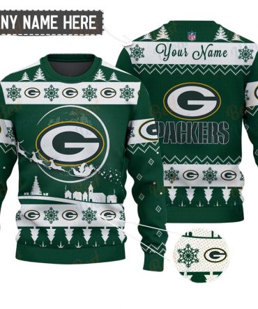 Green Bay Packers NFL Ugly Christmas Sweater - Name Customized