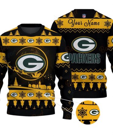 Green Bay Packers NFL Ugly Christmas Sweater - Name Customized