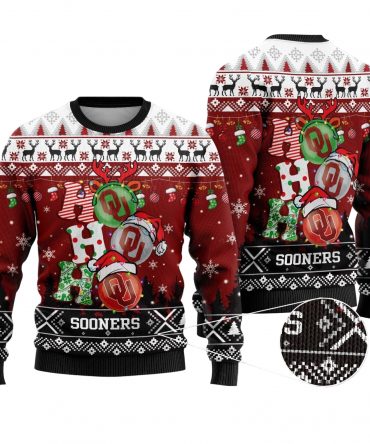 Oklahoma Sooners Ho Ho Ho For Unisex Ugly Christmas Sweater, All Over Print Sweatshirt