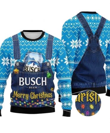 Merry Christmas Busch Light Beer All Over Print Ugly Christmas Sweater