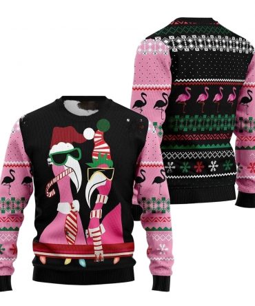 Merry Xmas Candy Cane Flamingo Awesome Gift For Christmas Ugly Christmas Sweater