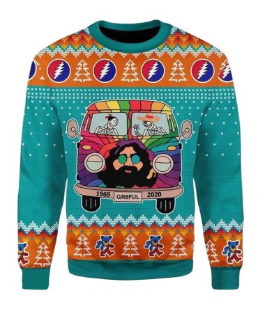 Merry Xmas Grateful Dead Bus Awesome Gift For Christmas Ugly Christmas Sweater