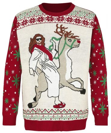 Jesus Riding Reindeer | Ugly Christmas Sweater Christmas jumper
