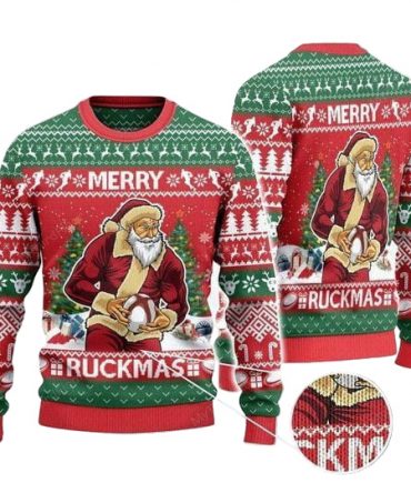 Merry Xmas Rugby Lovers Gift Merry Ruckmas Awesome Gift For Christmas Ugly Christmas Sweater