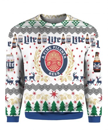 Miller Lite Beer Ugly Christmas Sweater, All Over Print Sweatshirt