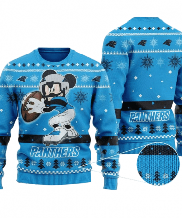 Ugly Christmas Sweater Carolina-Panthers, Graphics Mouse Blue/Black