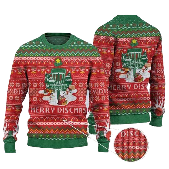 Disc Golf Lovers Merry Discmas Xmas Awesome Gift For Christmas Ugly Christmas Sweater