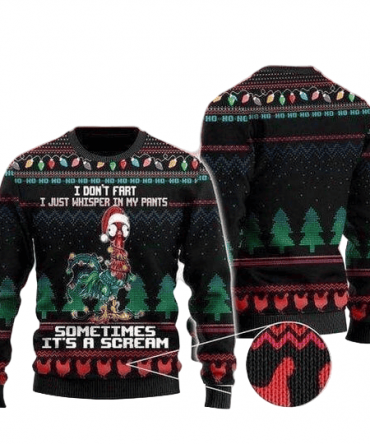 Merry Xmas I Don't Fart I Just Whisper In My Pants Rooster And Special Pattern Ugly Christmas Sweater
