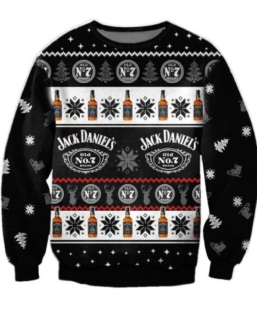 Jack Daniels Ugly Christmas Sweater, All Over Print Sweatshirt