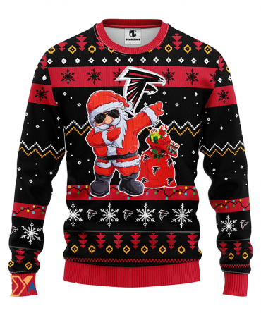 Ugly Christmas Sweater Atlanta-Falcons, Santa Claus Red/Black