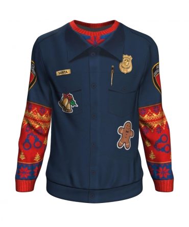 Police Navidad Christmas All-Over Printed Ugly Sweater