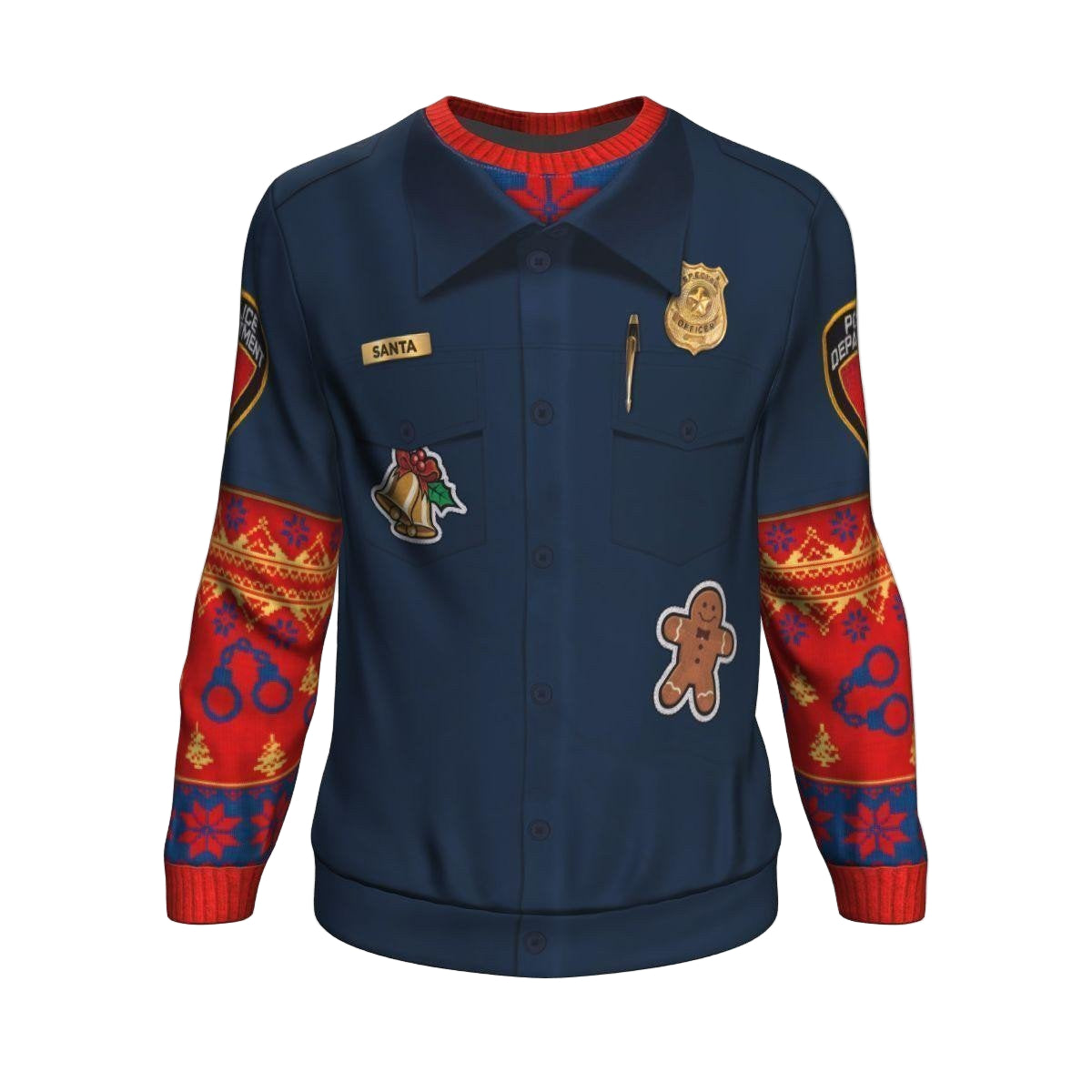 Police Navidad Christmas All-Over Printed Ugly Sweater