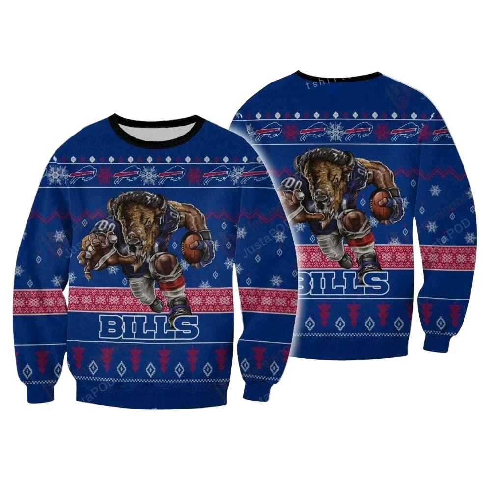 Ugly Christmas Sweater Buffalo-Bills, Billieve Red/Blue