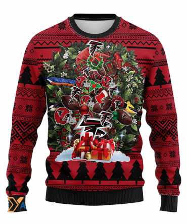 Ugly Christmas Sweater Atlanta-Falcons, Tree Black/Red