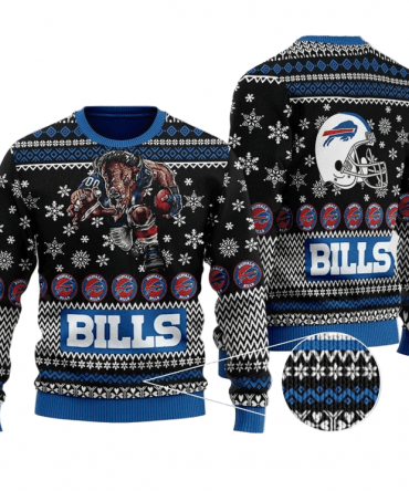 Ugly Christmas Sweater Buffalo-Bills, Billieve Blue/Black/White