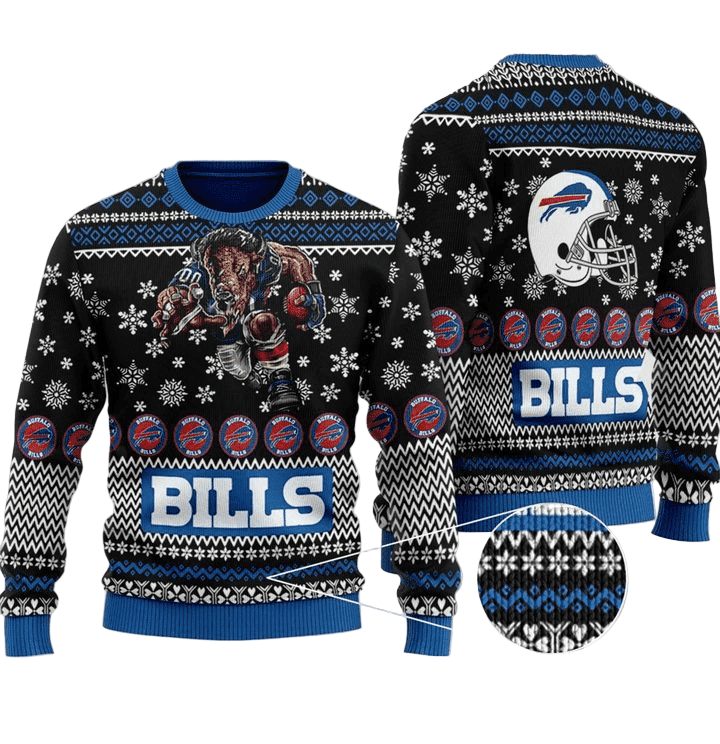 Ugly Christmas Sweater Buffalo-Bills, Billieve Blue/Black/White