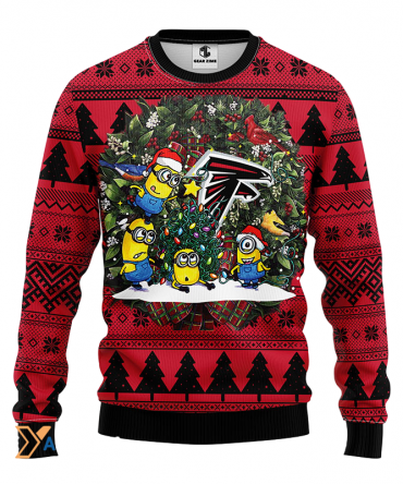 Ugly Christmas Sweater Atlanta-Falcons, Minion Red/Black