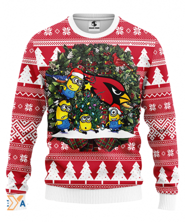 Ugly Christmas Sweater Arizona-Cardinals, Minion White/Red