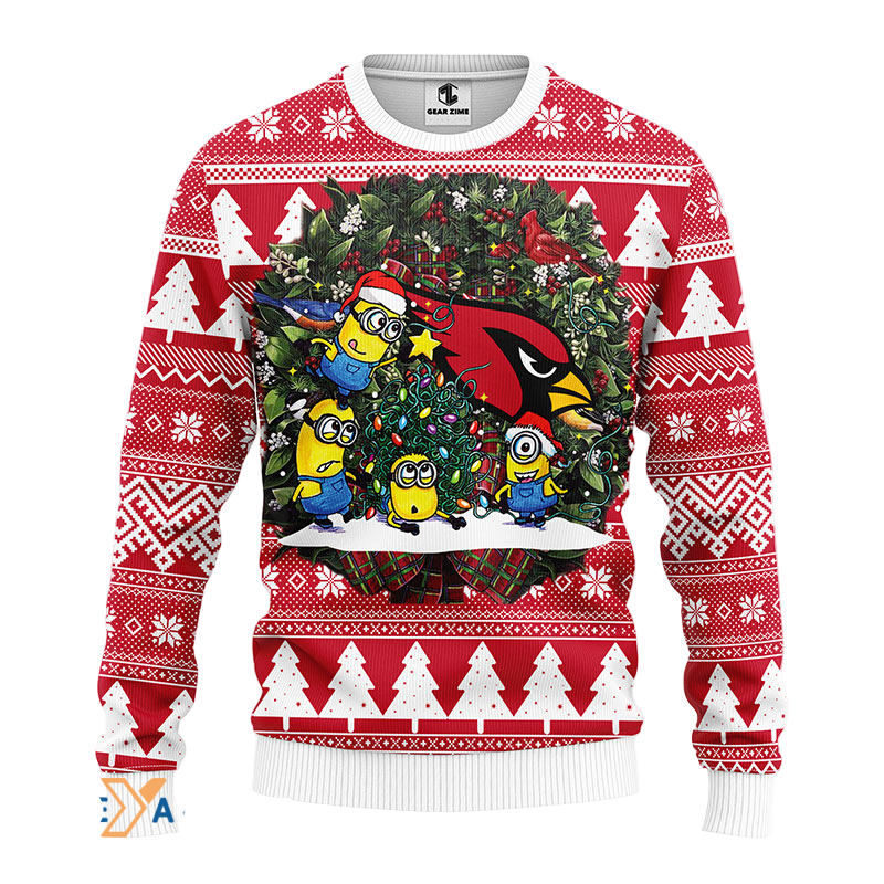 Ugly Christmas Sweater Arizona-Cardinals, Minion White/Red