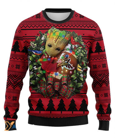Ugly Christmas Sweater Atlanta-Falcons, Graphic Tree Red/Black