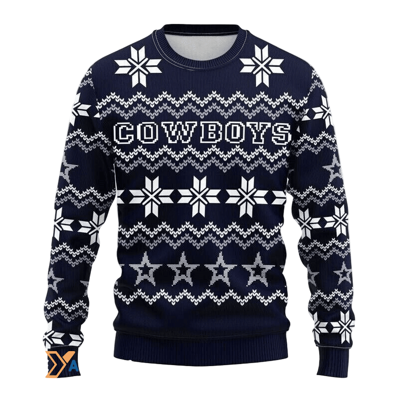 Ugly Christmas Sweater Dallas-Cowboys, America's Team Grey/Black