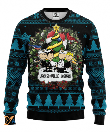 Ugly Christmas Sweater Jacksonville-Jaguars, Graphics Dog Black/Blue