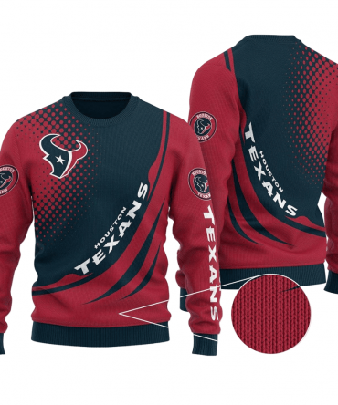 Ugly Christmas Sweater Houston-Texans, H-Town Black/Red/White