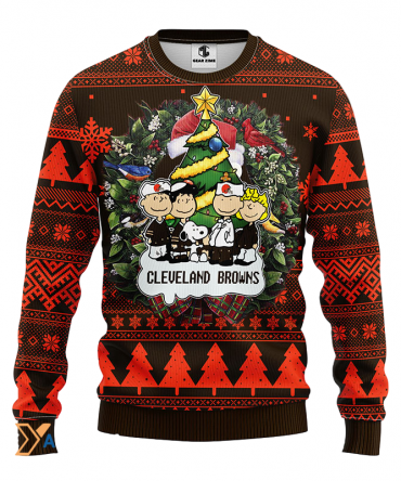 Ugly Christmas Sweater Cleveland-Browns, Graphics Dog Brown/Orange