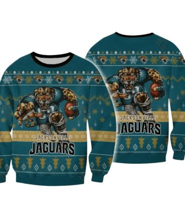 Ugly Christmas Sweater Jacksonville-Jaguars, Duuuval! Green/Yellow