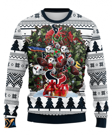 Ugly Christmas Sweater Houston-Texans, Tree Black/White